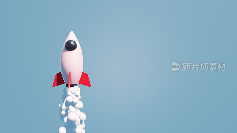 3D渲染初创公司Rocket Traveler 3D插图背景
